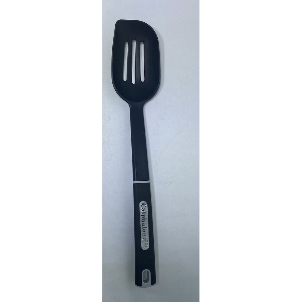 Calphalon 12" Gray Nylon Plastic Slotted Cooking Serving Spoon